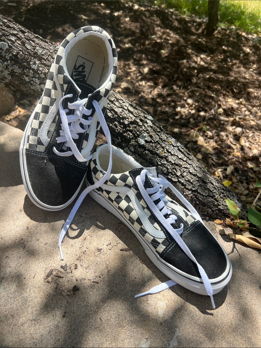 Vans Checkerboard Old Skool Sneakers - Black & White